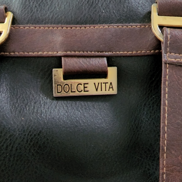 Dolce Vita Jackson faux black amd brown leather shoulder bag - Picture 7 of 7